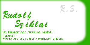 rudolf sziklai business card